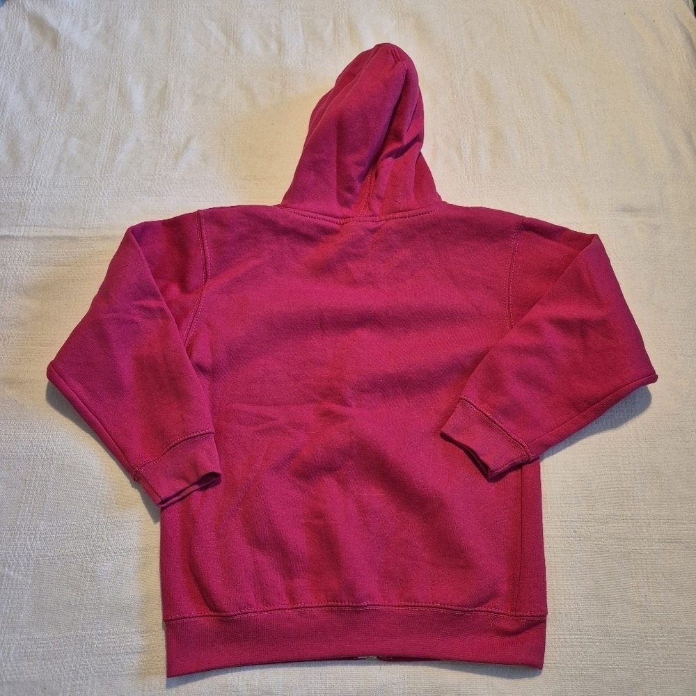 London England girls size 11/12 pink hoodie, mark on back of sleeve, VGUC - Picture 4 of 6
